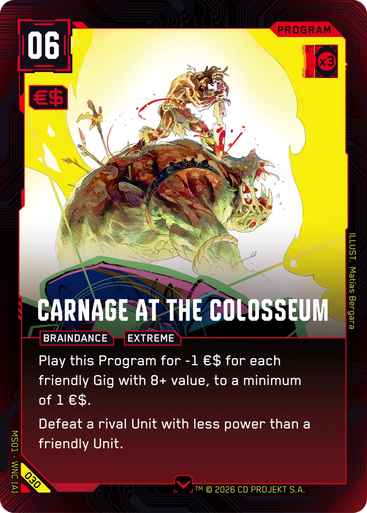 Carnage at the Colosseum - Cyberpunk TCG