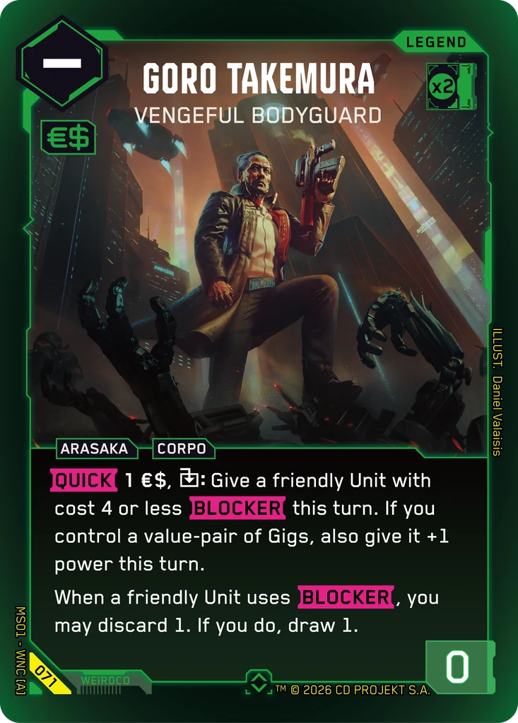 Goro Takemura: Vengeful Bodyguard - Cyberpunk TCG