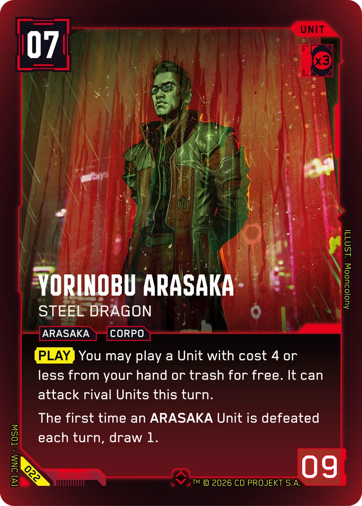Yorinobu Arasaka: Steel Dragon - Cyberpunk TCG